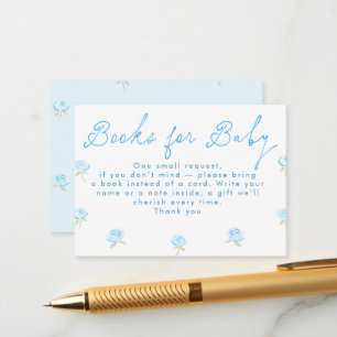 Whimsical Hand Drawn Books For Baby Baby Shower Enclosure Card
