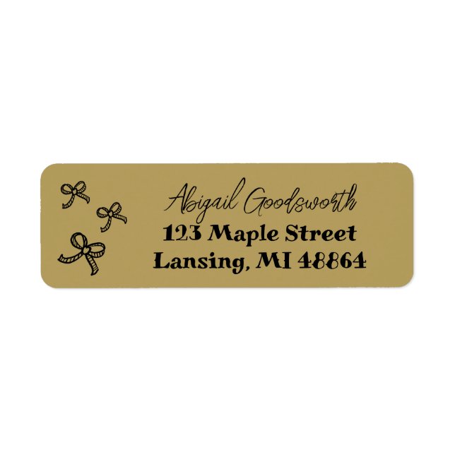 Whimsical Hand Drawn Bow Bridal Shower Address (Front)