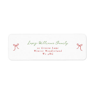 Whimsical Hand Drawn Bow Christmas Return
