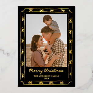 Whimsical Hand-Drawn Bow Frame Black 2 Photo