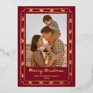 Whimsical Hand-Drawn Bow Frame Cranberry 2 Photo