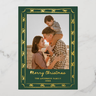 Whimsical Hand-Drawn Bow Frame Green 2 Photo