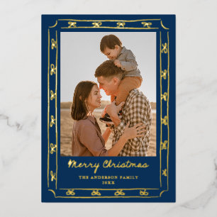 Whimsical Hand-Drawn Bow Frame Navy 2 Photo