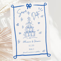 Whimsical Hand Drawn Bow Scribble Save the Date