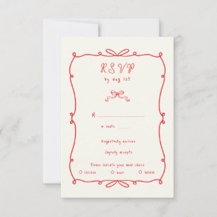 Whimsical Hand Drawn Bows RSVP Response Card