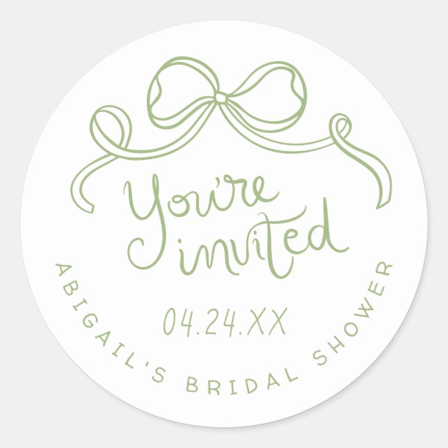 Whimsical Hand Drawn Bridal Shower Envelope Seal (Front)