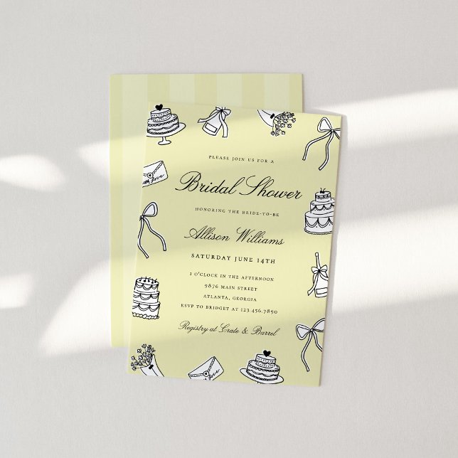 Whimsical Hand Drawn Bridal Shower Invitation (Creator Uploaded)