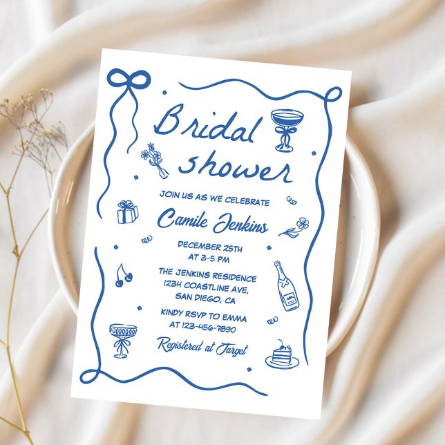 Whimsical Hand Drawn Bridal Shower Invitation (Creator Uploaded)