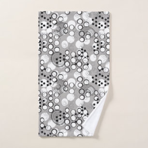Whimsical Hand-Drawn Bubble Pattern Hand Towel