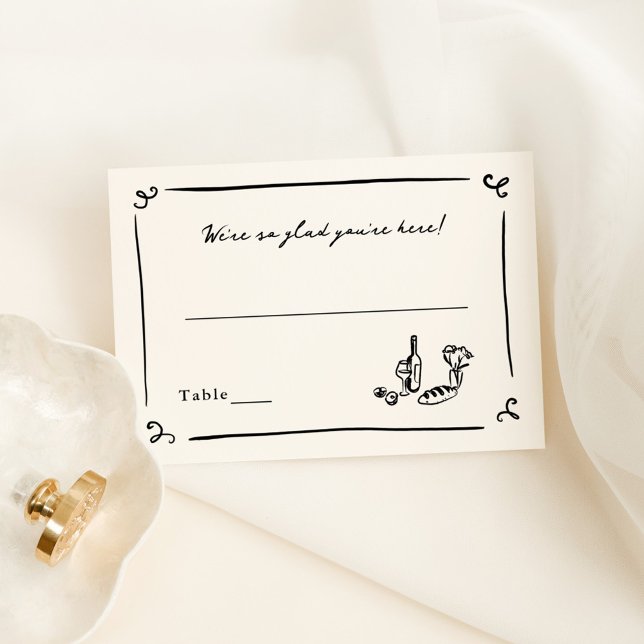 Whimsical Hand Drawn Budget Place Card (Creator Uploaded)