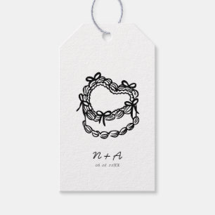 Whimsical Hand-Drawn Cake Wedding Gift Tags