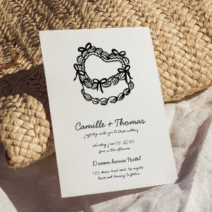 Whimsical Hand-Drawn Cake Wedding Invitation
