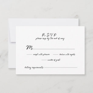 Whimsical Hand-Drawn Cake Wedding RSVP Card