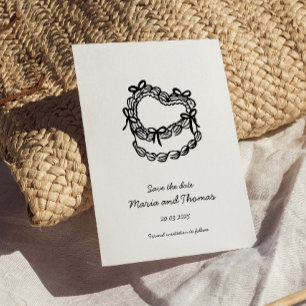 Whimsical Hand-Drawn Cake Wedding Save the Date