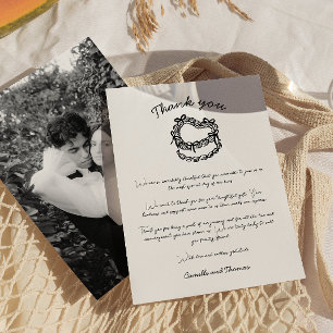 Whimsical Hand-Drawn Cake Wedding Thank You Card