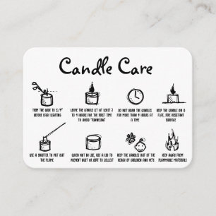 Whimsical Hand Drawn Candle Care Thank You Logo Enclosure Card