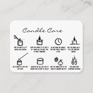 Whimsical Hand Drawn Candle Care Thank You Logo Enclosure Card