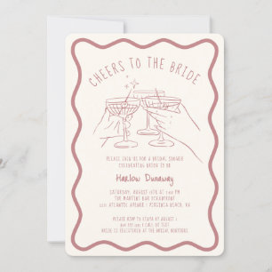 Whimsical Hand Drawn Cheers to the Bride  Invitation