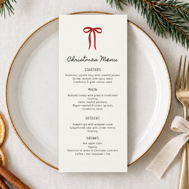 Whimsical, Hand drawn Christmas Dinner Flat Menu (Creator Uploaded)