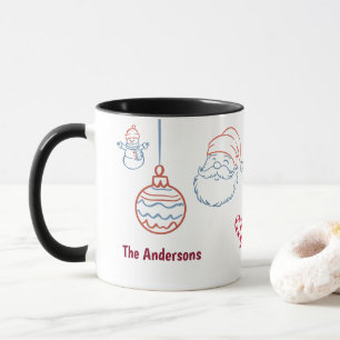 Whimsical Hand-drawn Christmas Doodles Mug