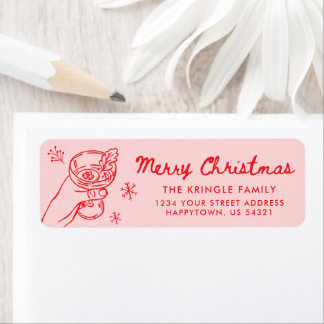 Whimsical Hand Drawn Christmas Return Address