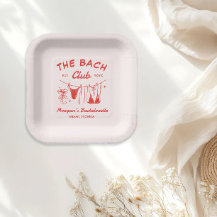 Whimsical Hand Drawn Coastal Bachelorette Paper Plate