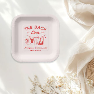 Whimsical Hand Drawn Coastal Bachelorette  Paper Plate