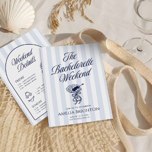 Whimsical Hand Drawn Cocktail Bachelorette Weekend Invitation