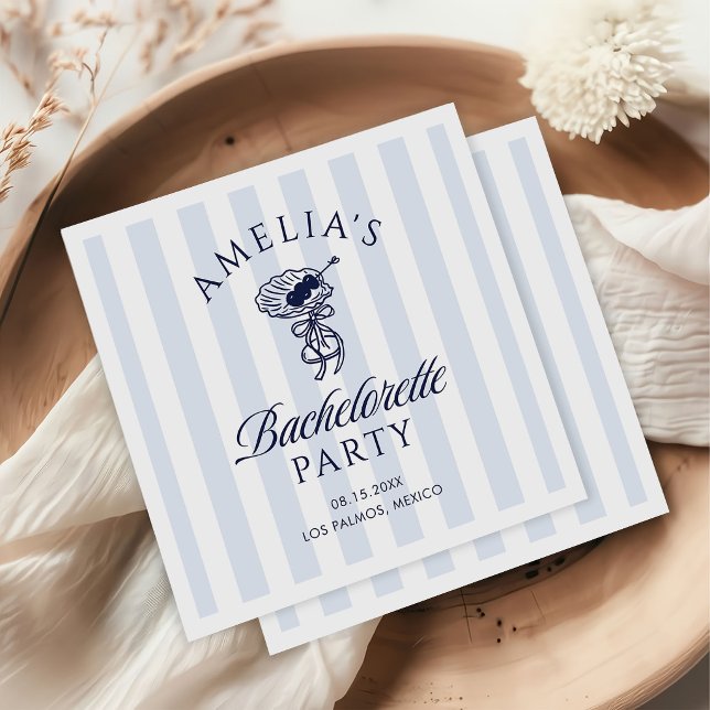Whimsical Hand Drawn Cocktail Bachelorette Weekend Napkin (Creator Uploaded)