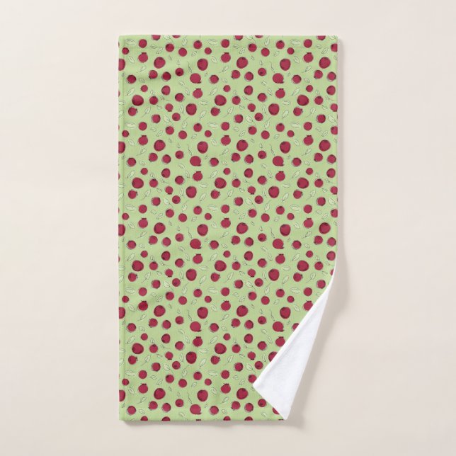 Whimsical Hand-Drawn Cranberry Pattern Hand Towel (Hand Towel)