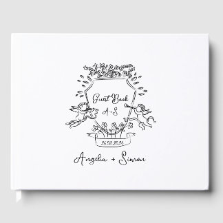 Whimsical Hand drawn Crest Guest Book