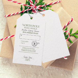 Whimsical Hand Drawn Doodle North Pole Express Gift Tags