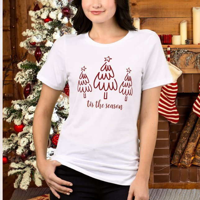 Whimsical Hand Drawn Doodle Red Tri-Blend Shirt (Creator Uploaded)