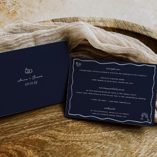 Whimsical Hand Drawn Doodle Wedding Details Card (Creator Uploaded)