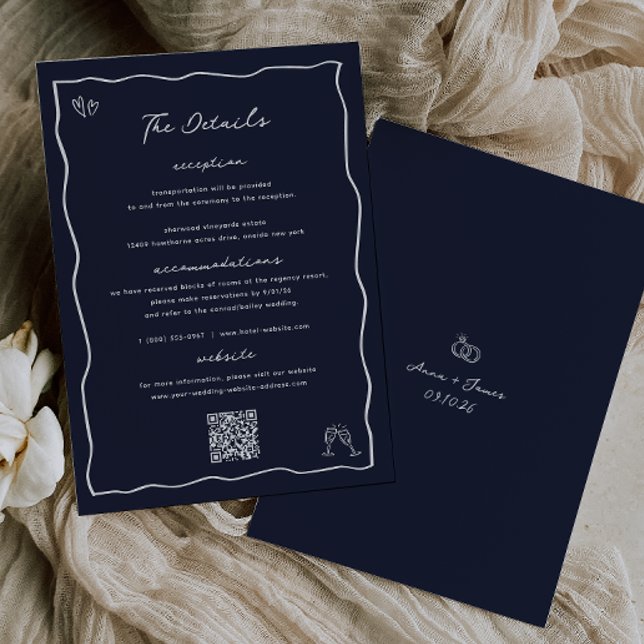 Whimsical Hand Drawn Doodle Wedding Details Card (Creator Uploaded)