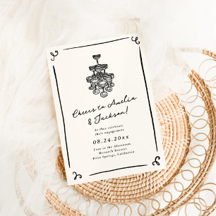 Whimsical Hand Drawn Engagement Party Invitation