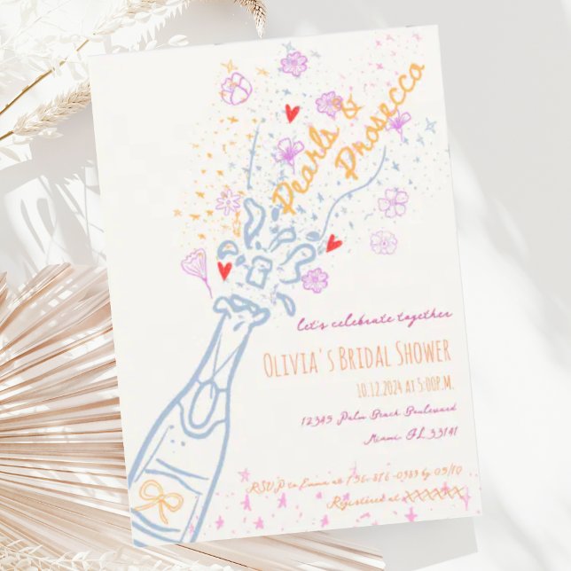Whimsical Hand Drawn Floral Scribble Bridal Shower Invitation (Creator Uploaded)