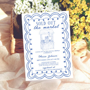 Whimsical Hand Drawn Flower Market Bridal Shower I Invitation