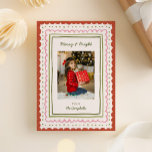 Whimsical Hand-Drawn Frames Christmas Photo Holiday Card<br><div class="desc">A cute and fun holiday card with a quirky,  whimsical,  hand-drawn borders around the photo,  etc. The back of the card has room for a longer message and another photo of the family.</div>