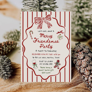 Whimsical Hand Drawn Friendsmas Christmas Party Invitation
