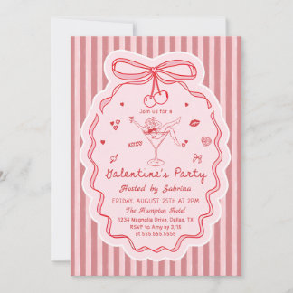 Whimsical Hand Drawn Galentine's Day Invitation