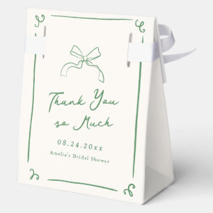 Whimsical Hand Drawn Green Bridal Shower Favour Box