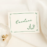 Whimsical Hand Drawn Green Place Card<br><div class="desc">This adorable design features hand drawn elements and a whimsical bold text.</div>