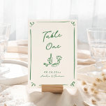 Whimsical Hand Drawn Green Table Card<br><div class="desc">This adorable design features hand drawn elements and a whimsical bold text.</div>