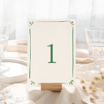 Whimsical Hand Drawn Green Table Number<br><div class="desc">This adorable design features hand drawn elements and a whimsical bold text.</div>
