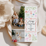 Whimsical Hand Drawn Icons Merry Christmas 2 Photo Holiday Card<br><div class="desc">Share your warmest wishes with this personalised 2 photo Holiday card. Featuring a cosy winter scene with mistletoe & greenery, it’s the perfect way to showcase your favourite family memories. **Notes: Top Image - Vertical Photo preferred & for Bottom Image - Horizontal Photo Preferred (Use Crop tool to adjust Photo...</div>