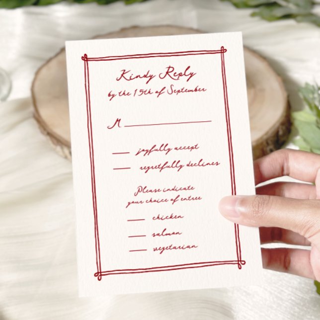 Whimsical Hand Drawn Menu Option Wedding rsvp (Creator Uploaded)