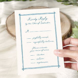 Whimsical Hand Drawn Menu Option Wedding rsvp