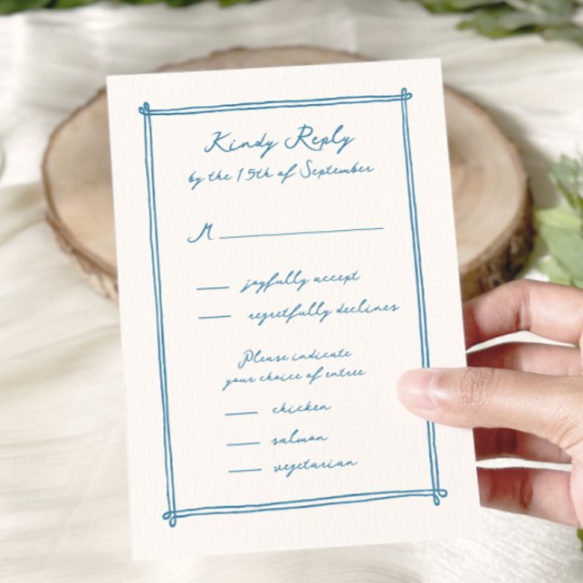 Whimsical Hand Drawn Menu Option Wedding rsvp (Creator Uploaded)