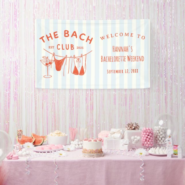 Whimsical Hand Drawn Orange Cocktail Bachelorette Banner (Party)